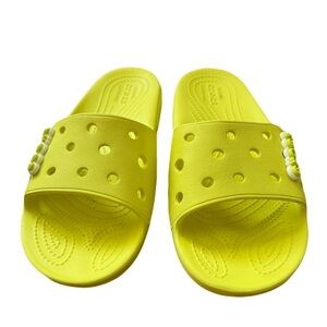 Crocs Vibrant Yellow Perforated Slides